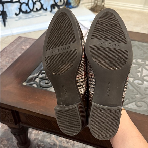 Anne Klein Bronze and Plaid Lace-Up Oxfords - Picture 5 of 6